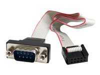 StarTech.com 16in 9 Pin Serial Male to 10 Pin Motherboard Header Panel Mount Cable - motherboard to RS232 (PNL9M16) - Seriell kabel - DB-9 (hann) til 10 pin IDC (hunn) - 40.7 cm - grå PNL9M16