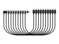 Kensington - USB-kabel - 24 pin USB-C (hann) til 24 pin USB-C (hann) vinklet - USB 2.0 - 3 A - 3.5 m - svart (en pakke 10) K32302WW