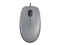 Logitech M110 Silent - Mus - høyre- og venstrehåndet - optisk - 3 knapper - kablet - USB-A - mellomgrå 910-006760