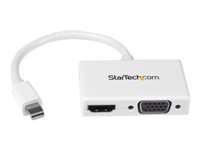StarTech.com Mini DisplayPort to HDMI and VGA Adapter - Mini DisplayPort Multiport Hub for Your HDMI or VGA Monitor / Display (MDP2HDVGAW) - Videokonverter - DisplayPort - HDMI, VGA - hvit - for Apple MacBook Air MDP2HDVGAW