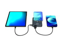 PORT Connect - Trådløs nødlader - Li-pol - 10000 mAh - 37 Wh - 20 watt - 2.4 A - PD - 2 utgangskontakter (USB-type A, 24 pin USB-C) - på kabel: USB-A 907005