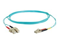 C2G LC-SC 10Gb 50/125 OM3 Duplex Multimode PVC Fiber Optic Cable (LSZH) - Nettverkskabel - SC flermodus (hann) til LC multimodus (hann) - 15 m - 15 m - fiberoptisk - dupleks - 50 / 125 mikroner - OM3 - halogenfri - akvamarin 85537