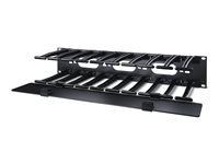 APC Horizontal Cable Manager Single-Sided with Cover - Rackkabelstyringspanel med deksel - svart - 2U - TAA-samsvar - for P/N: SCL500RM1U, SMX1500RM2UCNCUS, SMX1500RM2UCUS, SMX2KR2UX145, SMX3KR2UNCX145, SMX750CUS AR8606