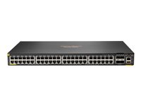 HPE Aruba 6200F 48G Class4 PoE 4SFP+ 370W Switch - Switch - Max. Stacking Distance 10 km - L3 - Styrt - 48 x 10/100/1000 (PoE+) + 4 x 1 Gigabit / 10 Gigabit SFP+ (opplink) - front og side til bakside - rackmonterbar - PoE+ (370 W) - BTO JL727B#ACC