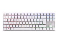 CHERRY XTRFY MX 8.2 - Tastatur - 80% - TKL - bakgrunnsbelyst - trådløs - Bluetooth 5.2, 2.4 GHz, USB-C - QWERTY - Nordisk - tastsvitsj: CHERRY MX2A Red - hvit G80-3882LJAPN-0