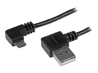 StarTech.com 1m 3 ft Micro-USB Cable with Right-Angled Connectors - M/M - USB A to Micro B Cable - 3ft Right Angle Micro USB Cable (USB2AUB2RA1M) - USB-kabel - Micro-USB type B (hann) til USB (hann) - USB 2.0 - 1 m - rettvinklet kontakt - svart - for P/N: USB2PCARBK, USB2PCARBKS, USBEXTAA10BK, USBEXTAA6BK, USBLT2PCARW, USBUB2PCARB USB2AUB2RA1M