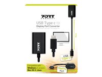 PORT Connect - USB / DisplayPort-adapter - USB-C (hann) til DisplayPort (hunn) - 15 cm 900127