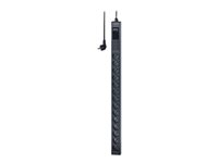 APC Easy Basic Rack PDU EPDU1116B-SCH - Strømfordelerenhet (kan monteres i rack) - AC 200/208/230 V - 3680 VA - inngang: CEE 7/4 - utgangskontakter: 14 (power CEE 7/3) - 0U - 3 m kabel - svart - for P/N: SMX1500RM2UCNC, SMX2KR2UX145, SMX3KR2UNCX145, SMX750C, SMX750CNC, SMX750CUS EPDU1116B-SCH