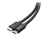 C2G 1.5ft Thunderbolt 4 USB C Cable - USB C to USB C - 40Gbps - M/M - Thunderbolt-kabel - USB-C (hann) til USB-C (hann) - USB 3.2 / DisplayPort 2.1 / Thunderbolt 4 - 30 V - 50 cm - USB Power Delivery (100 W), 8K 60Hz støtte, 4 K 60 Hz (4096 x 2160) støtte, Ethernet-støtte - svart C2G28885
