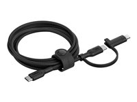 Belkin BoostCharge Pro 2-in-1 - USB-kabel - USB-C (hann) til Lightning, USB-C (hann) - USB 2.0 - 1.5 m - up to 480 Mbps, Hurtiglading opptil 60W - svart CAC003HQ1.5MBK