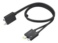 Lenovo Split Cable - Thunderbolt-kabel - USB-C / DC-strømjakk til USB-C, Slim Tip - Thunderbolt 4 - 70 cm - svart - for ThinkCentre M75t Gen 2 11W5 4X91K16970
