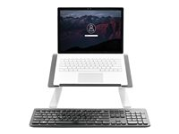 StarTech.com Adjustable Laptop Stand - Heavy Duty Steel & Aluminum - 3 Height Settings - Tilted - Ergonomic Laptop Riser for Desk (LTSTND) - Notebookstativ - skrivebord - 17" - svart, sølv LTSTND