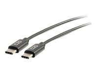 C2G 0.9m (3ft) USB C Cable - USB 2.0 (3A) - M/M USB Type C Cable - Black - USB-kabel - USB-C (hann) til USB-C (hann) - USB 2.0 - 3 A - 90 cm - svart 88825