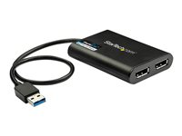 StarTech.com USB 3.0 to Dual DisplayPort Adapter 4K 60Hz, DisplayLink Certified, Video Converter with External Graphics Card - Mac & PC (USB32DP24K60) - DisplayPort-adapter - USB-type A (hann) til DisplayPort (hunn) - USB 3.0 - 30 cm - 4 K 60 Hz (4096 x 2160) støtte - svart USB32DP24K60