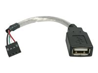 StarTech.com 6in USB 2.0 A to USB 4 Pin to Motherboard Header Adapter F/F - USB cable - USB (F) to 4 pin USB 2.0 header (F) - USBMBADAPT - USB-kabel - USB (hunn) til 4-pins USB 2.0-header (hunn) - 15 cm - for P/N: 35FCREAD, 35FCREADBK, 35FCREADREM USBMBADAPT