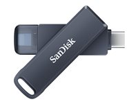 SanDisk Phone Drive - USB-flashstasjon - 64 GB - USB-C / Lightning - metallisk sky SDIXD0N-064G-GN6NN