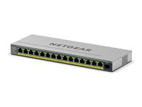 NETGEAR Easy Smart GS116EPP - Switch - L3 - smart - 1 x 10/100/1000 + 15 x 10/100/1000 (PoE+) - stasjonær, veggmonterbar - PoE+ (231 W) GS116EPP-100EUS