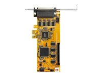 StarTech.com 8-Port PCI Express RS232 Serial Adapter Card, PCIe RS232 Serial Card, 16C1050 UART, Low Profile Serial DB9 Controller/Expansion Card, 15kV ESD Protection, Windows/Linux - Full Profile Bracket Incl - Seriell adapter - PCIe lav profil - RS-232 x 8 - gul - TAA-samsvar PEX8S1050LP