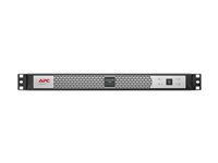 APC Smart-UPS SC SCL500RMI1UC - UPS (kan monteres i rack) - AC 230 V - 400 watt - 500 VA - enkeltfase - Ethernet 10/100, USB - utgangskontakter: 4 - 1U - svart, sølv SCL500RMI1UC