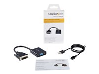 StarTech.com DVI-D to VGA Active Adapter Converter Cable - 1080p - DVI to VGA Converter box (DVI2VGAE) - Video adapter - DVI-D, Micro-USB type B (kun strøm) til HD-15 (VGA) (hunn) - 24.8 m - aktiv, 1920 x 1200 (WUXGA)-støtte - svart DVI2VGAE