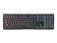 CHERRY MX 3.0S - Tastatur - 100% - full size - bakgrunnsbelyst - trådløs - 2.4 GHz, Bluetooth 5.2, USB-C - QWERTY - USA - tastsvitsj: CHERRY MX2A Red - svart G80-3872LJBUS-2