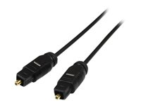 StarTech.com 15 ft Thin Toslink Digital Optical SPDIF Audio Cable - 15ft / 15 Feet Optical Audio Cable (THINTOS15) - Digital audiokabel (optisk) - SPDIF - TOSLINK hann til TOSLINK hann - 4.6 m - fiberoptisk - svart - for P/N: FPCEILPTBLP, FPWARTB1M, FPWFXBAT, FPWTLTBAT, HD202A, STNDMTV100, STNDMTV70 THINTOS15