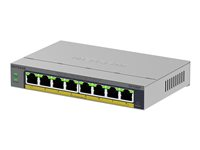 NETGEAR Easy Smart GS108EP - Switch - L3 - smart - 8 x 10/100/1000 (PoE+) - stasjonær, veggmonterbar - PoE+ (62 W) GS108EP-100EUS