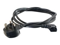 C2G 10m 18 AWG UK 90° Power Cord (IEC320C13R to BS 1363) - Strømkabel - power IEC 60320 C13 til BS 1363 (hann) vinklet - 10 m - svart C2G82037