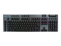 Logitech G G915 X - Tastatur - gaming, LIGHTSPEED - full size - bakgrunnsbelyst - trådløs - Bluetooth, 2.4 GHz, USB-C - svart 920-012674