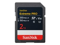 SanDisk Extreme Pro - Flashminnekort - 2 TB - Video Class V30 / UHS-I U3 / Class10 - SDXC UHS-I SDSDXXD-2T00-GN4IN