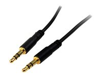 StarTech.com 3.5mm Audio Cable - 3 ft - Slim - M / M - AUX Cable - Male to Male Audio Cable - AUX Cord - Headphone Cable - Auxiliary Cable (MU3MMS) - Lydkabel - mini-phone stereo 3.5 mm hann til mini-phone stereo 3.5 mm hann - 91 cm - svart - for P/N: RKCOND17HD, SV231DPU34K, SV431DPDDUA2, SV431DPUA2, USBC2VGCAPRO, UVCHDCAP MU3MMS
