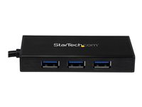 StarTech.com USB 3.0 Hub with Gigabit Ethernet Adapter - 3 Port - NIC - USB Network / LAN Adapter - Windows & Mac Compatible (ST3300GU3B) - Hub - 3 x SuperSpeed USB 3.0 + 1 x 10/100/1000 - stasjonær - for P/N: PEXUSB3S2EI, PEXUSB3S42, PEXUSB3S7, SVA5H2NEUA ST3300GU3B