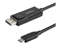 StarTech.com 6ft (2m) USB C to DisplayPort 1.2 Cable 4K 60Hz, Bidirectional DP to USB-C or USB-C to DP Reversible Video Adapter Cable, HBR2/HDR, USB Type C / Thunderbolt 3 Monitor Cable - 4K USB-C to DP Cable (CDP2DP2MBD) - DisplayPort-kabel - USB-C (hann) til DisplayPort (hann) - USB 3.1 / Thunderbolt 3 / DisplayPort 1.2 - 2 m - 4K-støtte, aktiv - svart CDP2DP2MBD