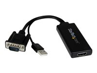 StarTech.com VGA to HDMI Adapter with USB Audio & Power - Portable VGA to HDMI Converter - 1080p - Adapterkabel - HD-15 (VGA), USB-type B hann til HDMI hunn - 26 cm - svart - USB-strøm, 1080p-støtte, aktiv VGA2HDU