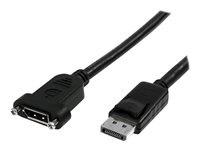 StarTech.com 3 ft / 91 cm 20 pin DP DisplayPort Extension Panel Mount Cable - DisplayPort to DisplayPort - Male to Female (DPPNLFM3PW) - DisplayPort-kabel - DisplayPort (hann) til DisplayPort (hunn) - 91 cm - låst, formstøpt - svart DPPNLFM3PW