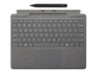 Microsoft Surface Pro Keyboard - Tastatur - med styrepute, akselerometer, lagrings- og ladebakke for Surface Slim Pen 2 - QWERTY - Nordisk - platina - med Slim Pen 2 - for Surface Pro 10, Pro 11, Pro 8, Pro 9, Pro Copilot+ PC, Pro Copilot+ PC for Business 8X8-00172