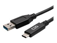 C2G 1.5ft USB-C to USB-A SuperSpeed USB 5Gbps Cable M/M - USB-kabel - USB-type A (hann) til USB-C (hann) - USB 3.2 Gen 1 - 30 V - 3 A - 46 cm - formstøpt - svart C2G28876