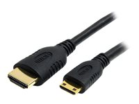StarTech.com 1m High Speed HDMI Cable with Ethernet HDMI to HDMI Mini - HDMI-kabel med Ethernet - HDMI hann til 19 pin mini HDMI Type C hann - 1 m - skjermet - svart HDACMM1M