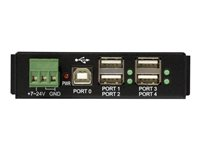 StarTech.com Rackmount USB 2.0 Hub - 4 Port Rugged Industrial USB 2.0 Hub - Hub - 4 x USB 2.0 - DIN-skinnemonterbar - DC-strøm - for P/N: ITB20D3250, MSDREADU2OTG, USB2HAB15, USB2HAB30AC, USB2HAB50AC, USB2HABM1, USB2HABM6RA ST4200USBM