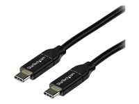 StarTech.com 2m 6ft USB C to USB C Cable - 5A PD - USB 2.0 USB-IF Certified - USB-kabel - USB-C (hann) rett til USB-C (hann) rett - Thunderbolt 3 / USB 2.0 / USB 3.0 / USB 3.1 - 5 A - 2 m - svart USB2C5C2M