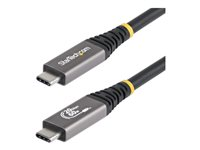 StarTech.com - USB-kabel - USB-C (hann) til USB-C (hann) - USB 3.2 / USB4 / Thunderbolt 3 / Thunderbolt 4 / DisplayPort - 4K 120 Hz støtte, robust, fleksibel, passiv - svart CC3M20GUSB4CX