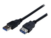 StarTech.com 2m Black SuperSpeed USB 3.0 Extension Cable A to A - Male to Female USB 3.0 Extender Cable - USB 3.0 Extension Cord - 2 meter (USB3SEXT2MBK) - USB-forlengelseskabel - USB-type A (hunn) til USB-type A (hann) - USB 3.0 - 2 m - svart - for P/N: HB30A4AIB, SV211DPUA4K, SV211HDUA4K, USB2001EXT2NA, USB2002EXT2NA, USB2004EXT2NA USB3SEXT2MBK