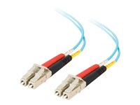 C2G LC-LC 10Gb 50/125 OM3 Duplex Multimode PVC Fiber Optic Cable (LSZH) - Nettverkskabel - LC multimodus (hann) til LC multimodus (hann) - 10 m - 10 m - fiberoptisk - dupleks - 50 / 125 mikroner - OM3 - halogenfri - akvamarin 85554