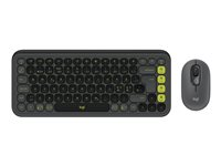 Logitech POP Icon Combo - Tastatur- og mussett - trådløs - Bluetooth LE - QWERTY - Nordisk (dansk/finsk/norsk/svensk) - grafitt, grønn 920-013266
