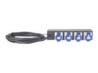 APC Basic Rack PDU - Strømfordelingslist (kan monteres i rack) - AC 230 V - inngang: fastkoplet - utgangskontakter: 4 (IEC 60309) - 2U - 19" - 8.5 m kabel - svart - for P/N: SCL500RM1U, SCL500RMI1U, SMX2KR2UX145, SMX3KR2UNCX145, SMX750CUS, SRYL15K15XLT24 AP7586