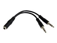 StarTech.com 3.5mm 4 Position to 2x 3 Position 3.5mm Headset Splitter Adapter - F/M - 3.5mm headset Adapter Cable (MUYHSFMM) - Hodetelefonsplitter - mini-phone stereo 3.5 mm hann til 4-polsminijakk hunn - svart - for P/N: MUHSMF2M, PEXSOUND7CH MUYHSFMM