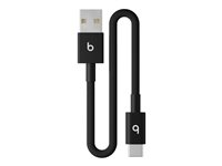Beats - USB-kabel - USB (hann) til 24 pin USB-C (hann) - USB 2.0 - 20 cm - flettet kabel, USB Fast Charge (15W), forsterket design - svart bolt MEQL4ZM/A