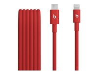 Beats - Lightning-kabel - 24 pin USB-C hann til Lightning hann - 1.5 m - rask rød - flettet kabel, Rask lading, forsterket design MFEH4ZM/A
