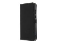 Insmat - Lommebok for mobiltelefon - ekte skinn, kartong+papir+aluminiumsfolie, termoplast-polyuretan (TPU), bomullssting - svart - for OnePlus 13 650-3311