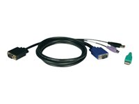 Eaton Tripp Lite Series 10ft USB / PS2 Cable Kit for KVM Switches B040 / B042 Series KVMs 10' - Tastatur / video / musekabelsett (KVM) - 3 m - formstøpt P780-010